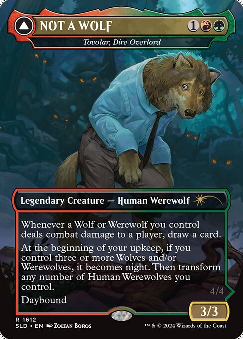 Tovolar, Dire Overlord // Tovolar, the Midnight Scourge — Secret Lair Drop #1612, art by Zoltan Boros