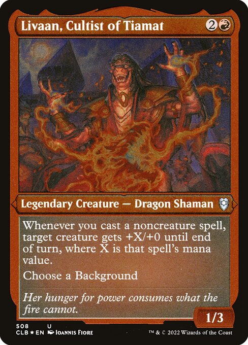 Livaan, Cultist of Tiamat — Commander Legends: Battle for Baldur's Gate #508, art by Ioannis Fiore