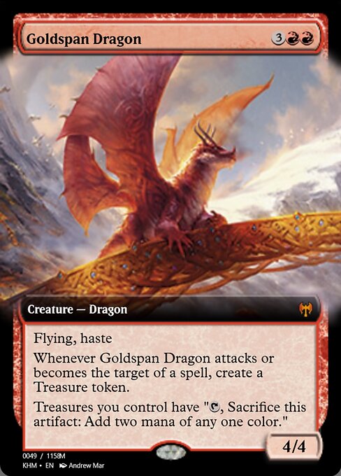 Goldspan Dragon — Magic Online Promos #88298, art by Andrew Mar