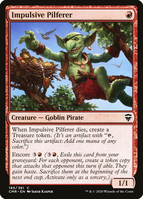 Impulsive Pilferer — Commander Legends #185, art by Jakub Kasper