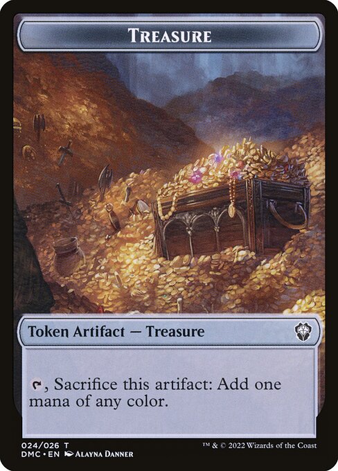 Treasure — Dominaria United Tokens #24, art by Alayna Danner