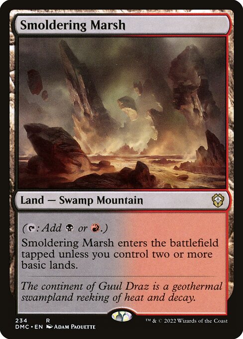 Smoldering Marsh — Dominaria United Commander #234, art by Adam Paquette
