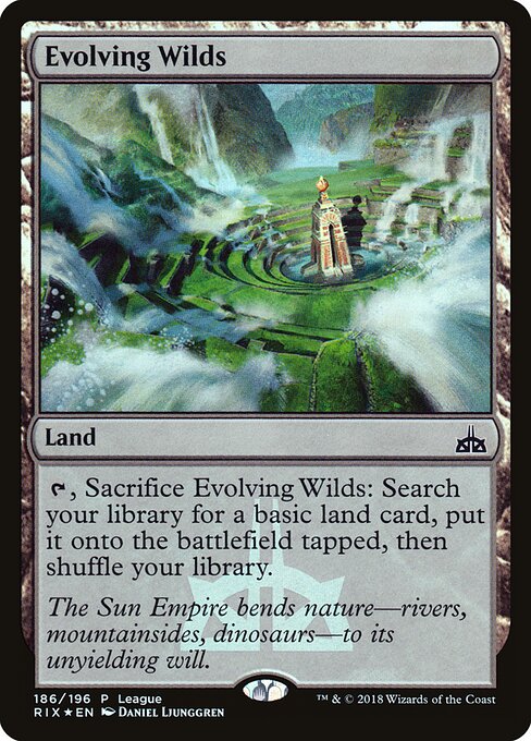 Evolving Wilds — Rivals of Ixalan Promos #186, art by Daniel Ljunggren