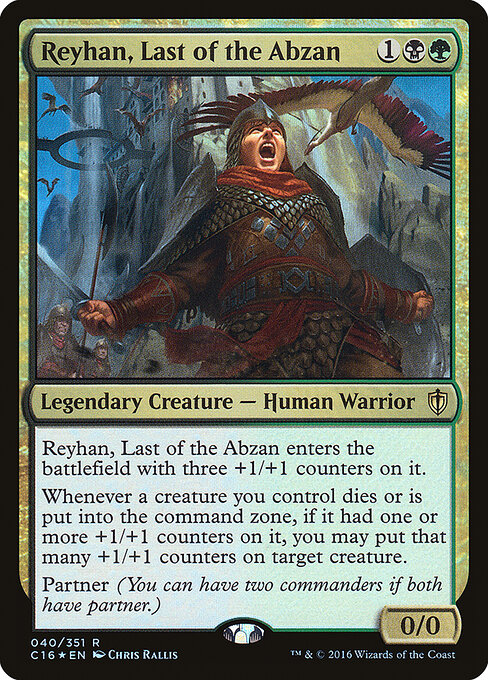 Reyhan, Last of the Abzan — Commander 2016 #40, art by Chris Rallis