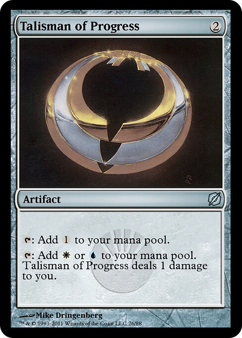 Talisman of Progress — Duel Decks: Mirrodin Pure vs. New Phyrexia #26, art by Mike Dringenberg