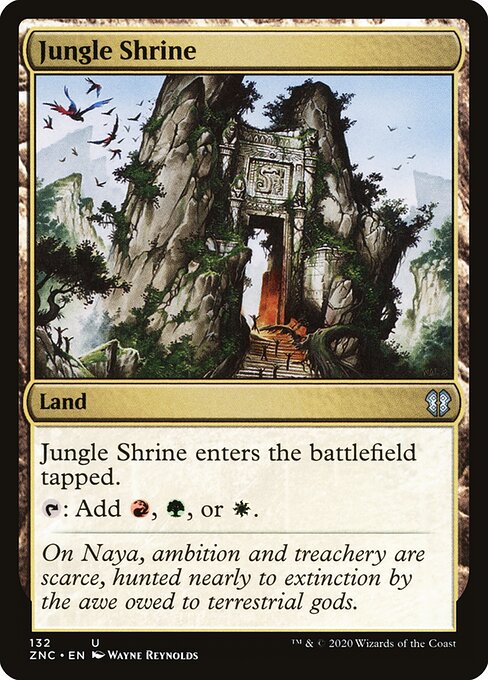 Jungle Shrine — Zendikar Rising Commander #132, art by Wayne Reynolds