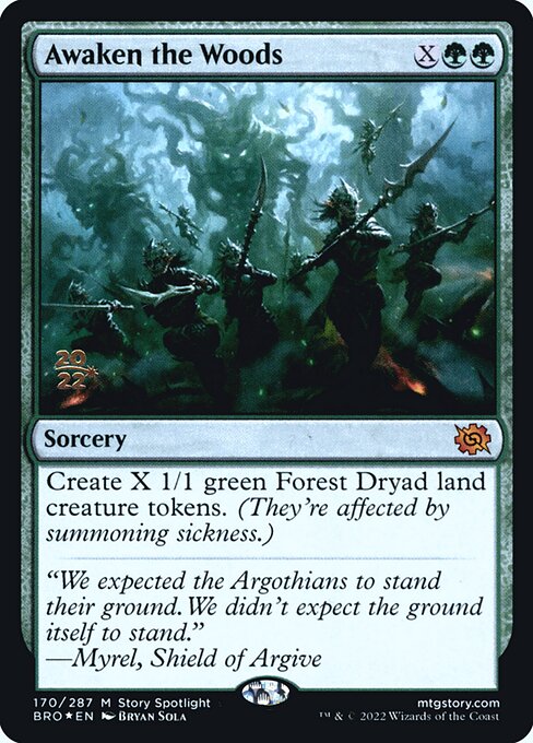 Awaken the Woods — The Brothers' War Promos #170s, art by Bryan Sola