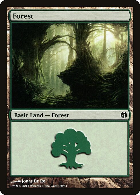 Forest — Duel Decks: Heroes vs. Monsters #80, art by Jonas De Ro