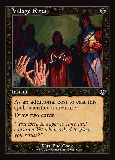 Village Rites — Innistrad Remastered #392, art by Bud Cook