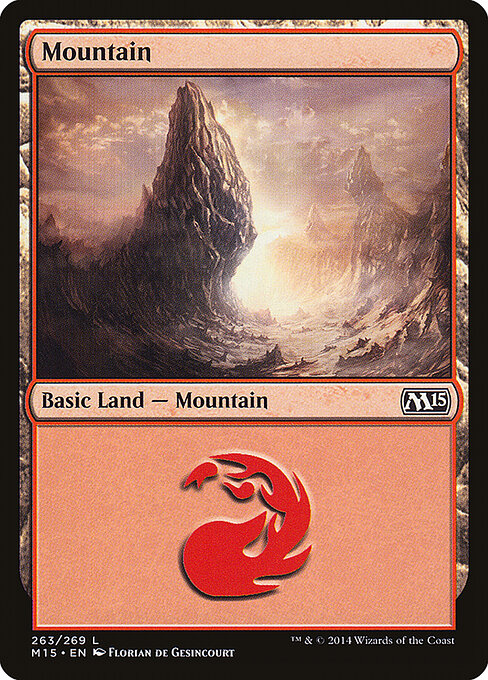 Mountain — Magic 2015 #263, art by Florian de Gesincourt