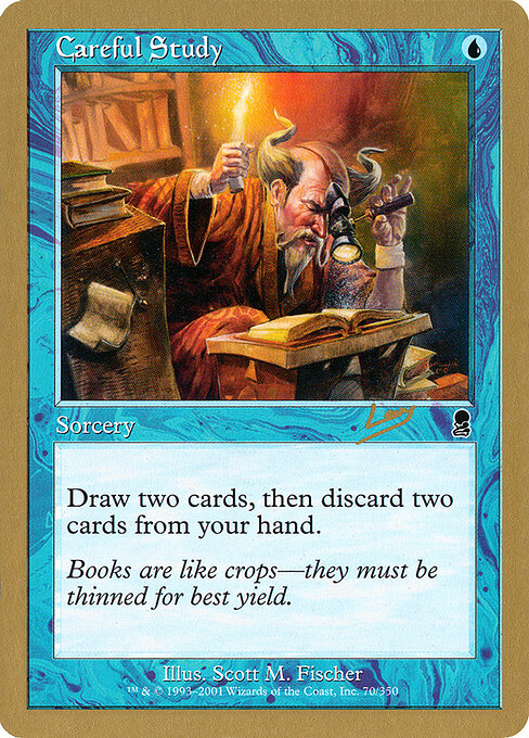 Careful Study — World Championship Decks 2002 #rl70, art by Scott M. Fischer