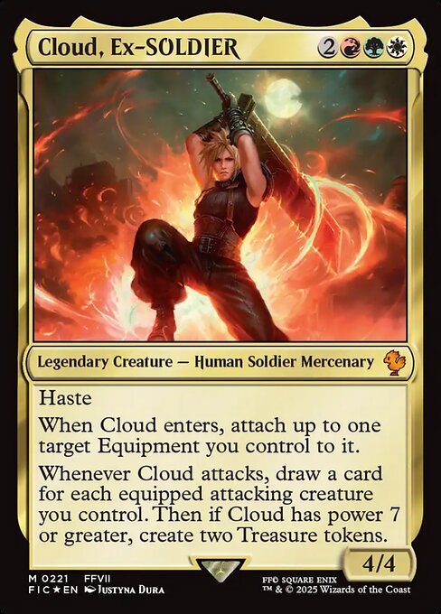 Cloud, Ex-SOLDIER — Final Fantasy Commander #221, art by Justyna Dura
