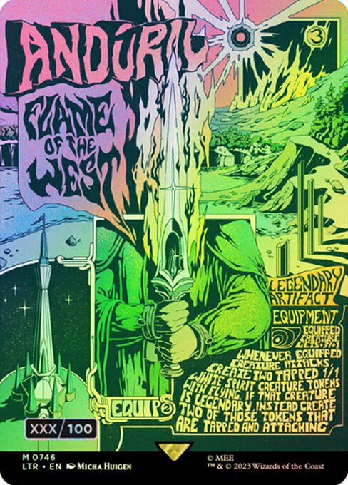 Andúril, Flame of the West — The Lord of the Rings: Tales of Middle-earth #746z, art by Micha Huigen