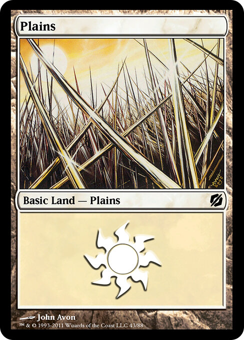 Plains — Duel Decks: Mirrodin Pure vs. New Phyrexia #43, art by John Avon