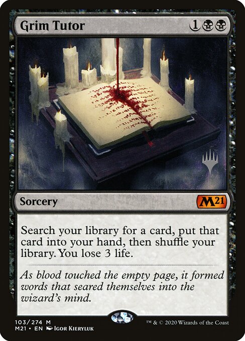 Grim Tutor — Core Set 2021 Promos #103p, art by Igor Kieryluk