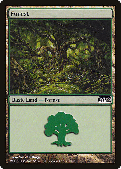 Forest — Magic 2012 #247, art by Volkan Baǵa