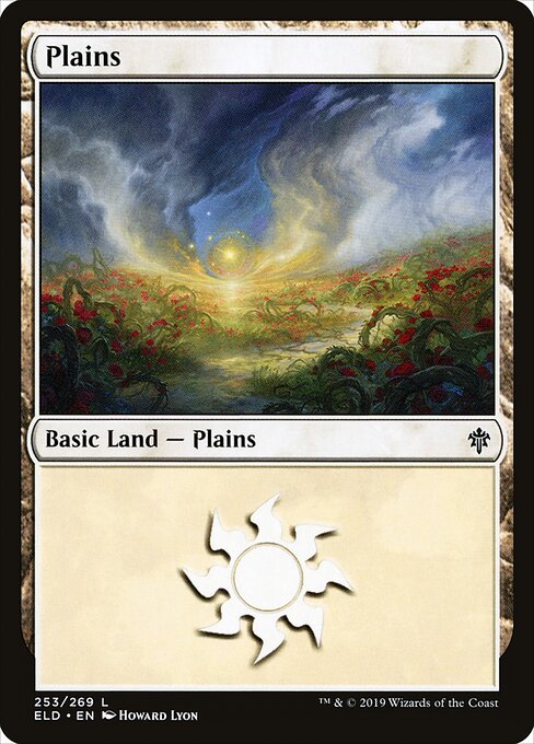 Plains — Throne of Eldraine #253, art by Howard Lyon
