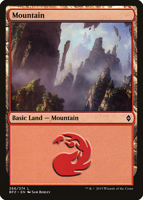 Mountain — Battle for Zendikar #266a, art by Sam Burley