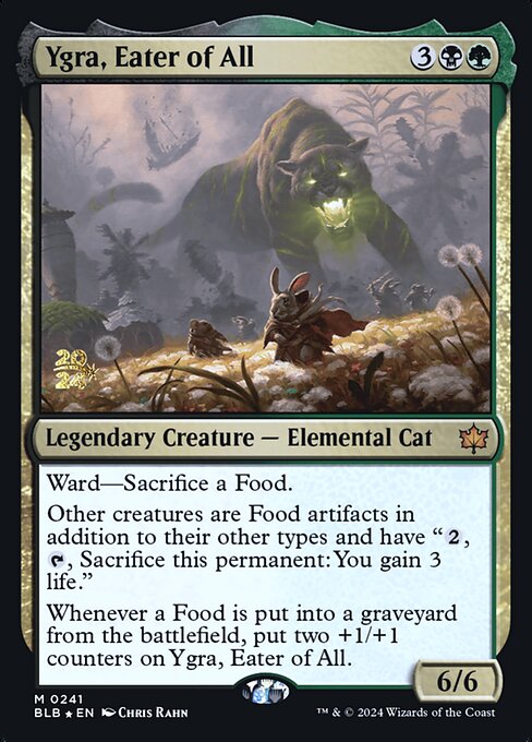 Ygra, Eater of All — Bloomburrow Promos #241s, art by Chris Rahn