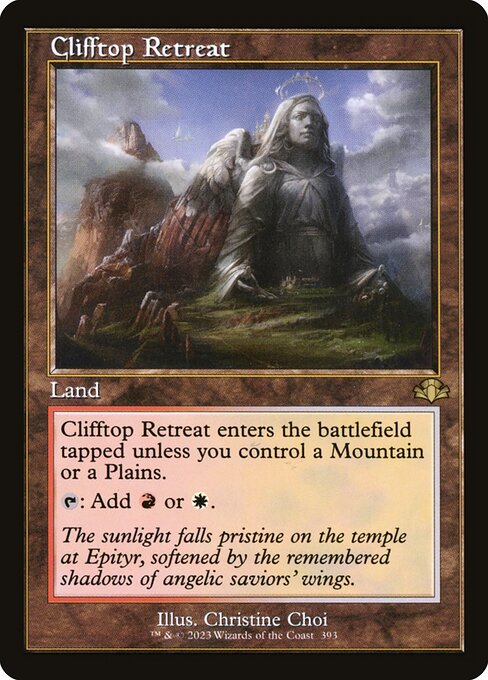 Clifftop Retreat — Dominaria Remastered #393, art by Christine Choi