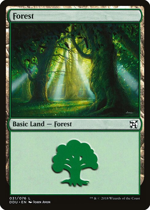 Forest — Duel Decks: Elves vs. Inventors #31, art by John Avon