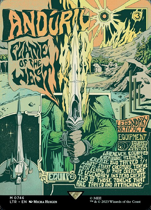 Andúril, Flame of the West — The Lord of the Rings: Tales of Middle-earth #746, art by Micha Huigen
