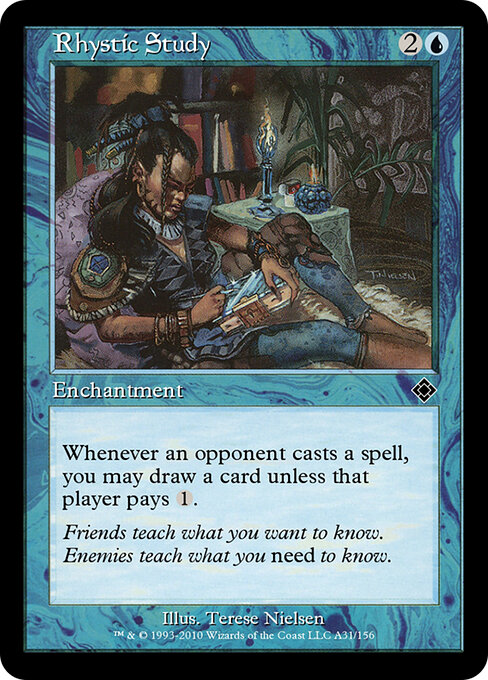 Rhystic Study — Magic Online Theme Decks #A31, art by Terese Nielsen