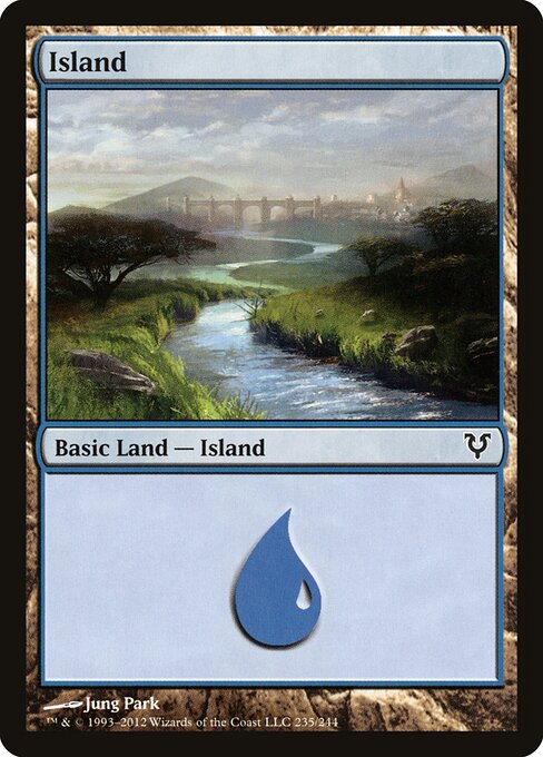 Island — Avacyn Restored #235, art by Jung Park