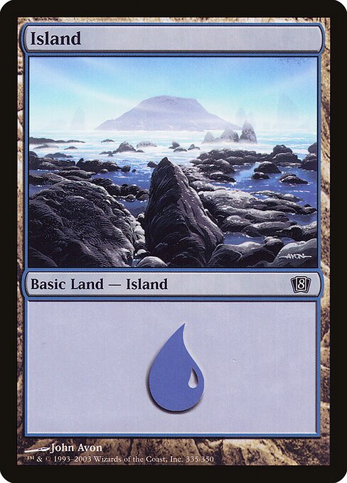 Island — Eighth Edition #335★, art by John Avon