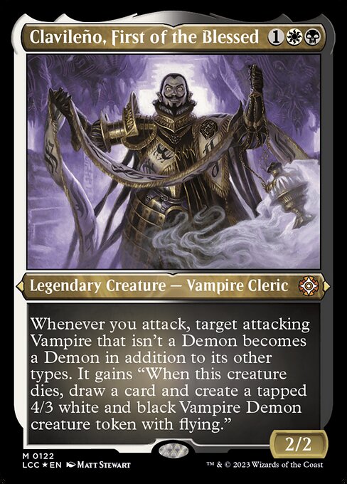 Clavileño, First of the Blessed — The Lost Caverns of Ixalan Commander #122, art by Matt Stewart