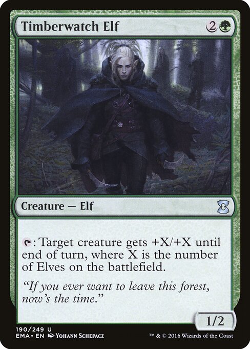 Timberwatch Elf — Eternal Masters #190, art by Yohann Schepacz