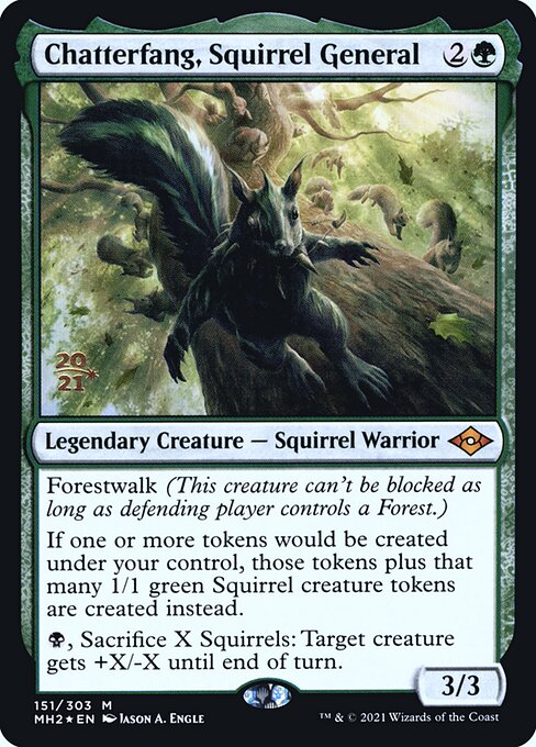 Chatterfang, Squirrel General — Modern Horizons 2 Promos #151s, art by Jason A. Engle