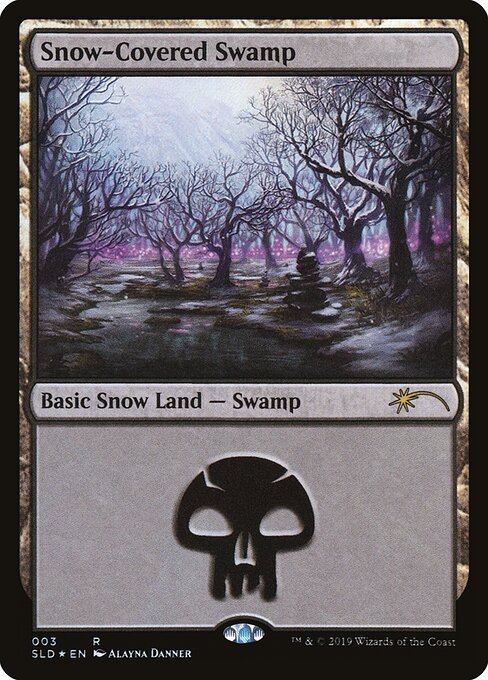 Snow-Covered Swamp — Secret Lair Drop #3, art by Alayna Danner