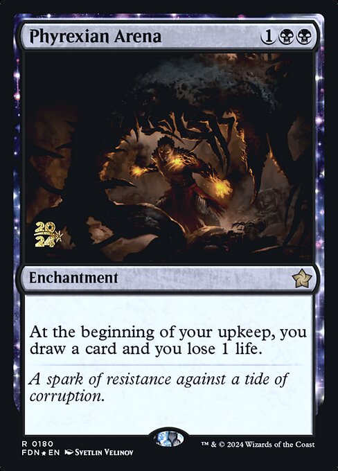 Phyrexian Arena — Foundations Promos #180s, art by Svetlin Velinov