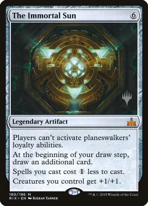 The Immortal Sun — Rivals of Ixalan Promos #180p, art by Kieran Yanner