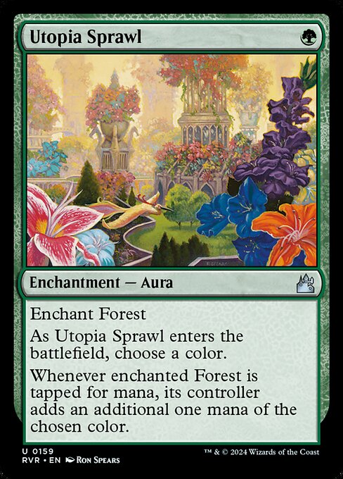 Utopia Sprawl — Ravnica Remastered #159, art by Ron Spears