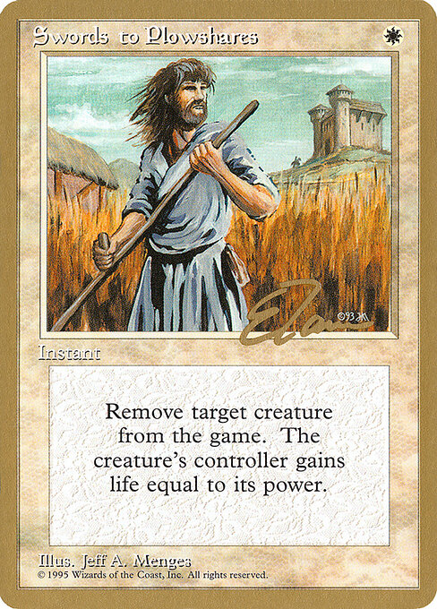 Swords to Plowshares — Pro Tour Collector Set #et52, art by Jeff A. Menges