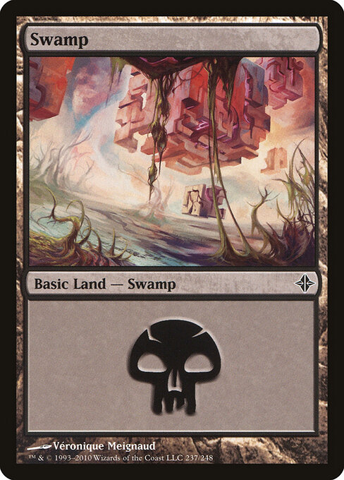 Swamp — Rise of the Eldrazi #237, art by Véronique Meignaud