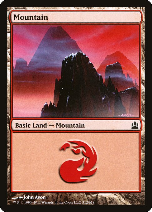 Mountain — Commander 2011 #312, art by John Avon