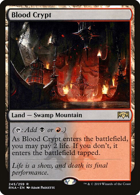 Blood Crypt — Ravnica Allegiance #245, art by Adam Paquette