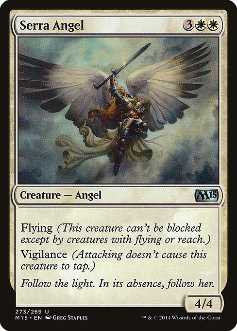 Serra Angel — Magic 2015 #273, art by Greg Staples