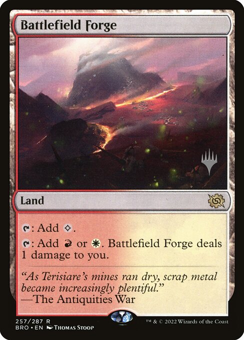 Battlefield Forge — The Brothers' War Promos #257p, art by Thomas Stoop
