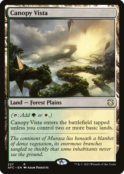 Canopy Vista — Forgotten Realms Commander #227, art by Adam Paquette