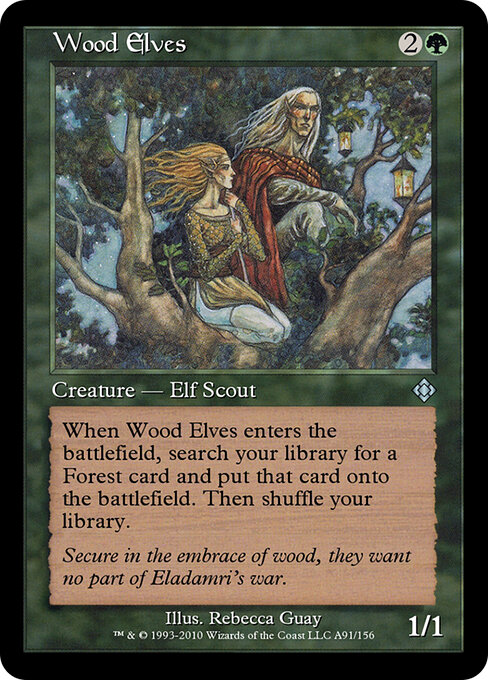 Wood Elves — Magic Online Theme Decks #A91, art by Rebecca Guay
