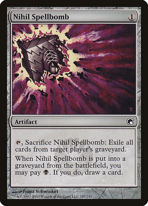 Nihil Spellbomb — Scars of Mirrodin #187, art by Franz Vohwinkel