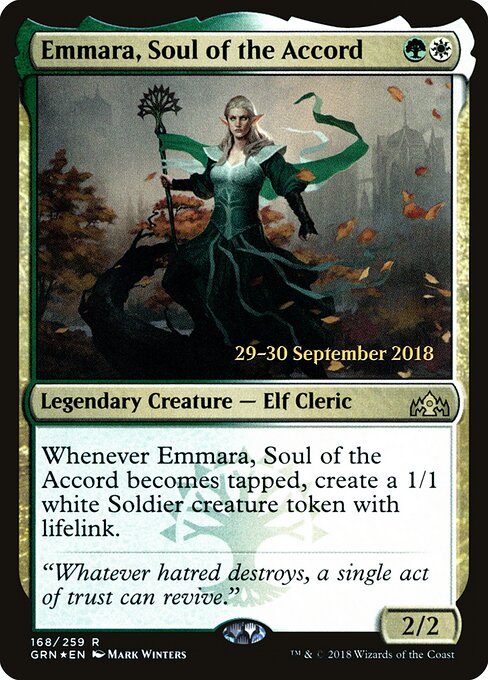 Emmara, Soul of the Accord — Guilds of Ravnica Promos #168s, art by Mark Winters
