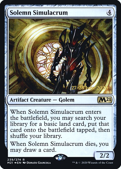 Solemn Simulacrum — Core Set 2021 Promos #239s, art by Donato Giancola