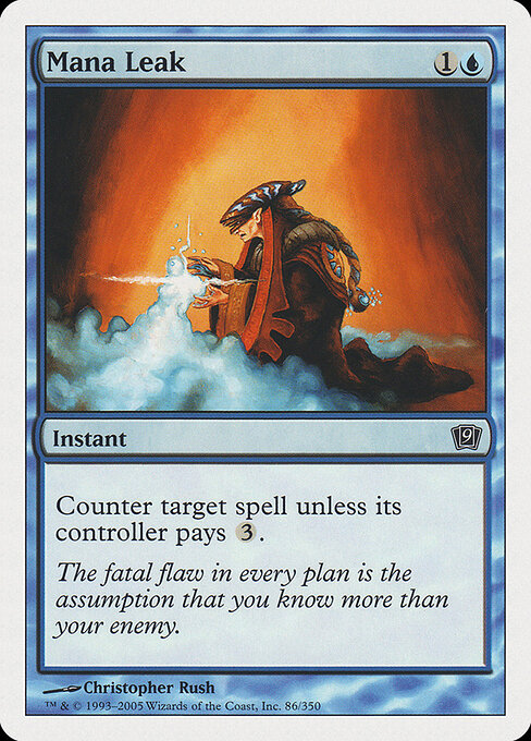 Mana Leak — Ninth Edition #86, art by Christopher Rush