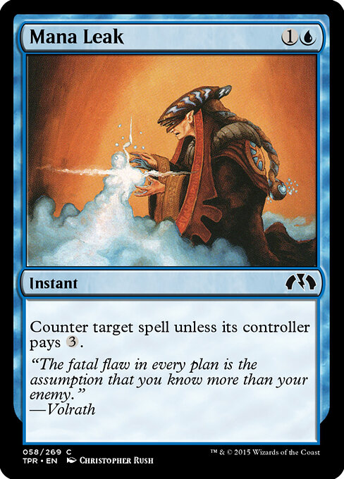 Mana Leak — Tempest Remastered #58, art by Christopher Rush