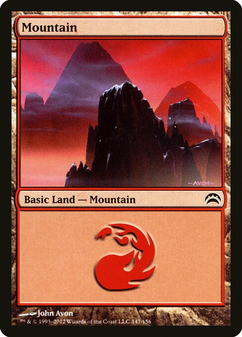 Mountain — Planechase 2012 #147, art by John Avon
